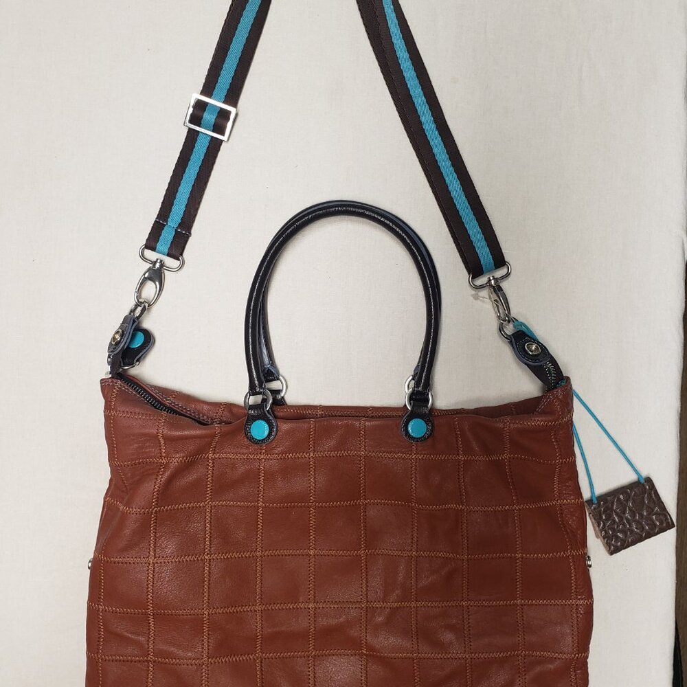 Gabs Leather Patchwork Convertible Handbag - image 4